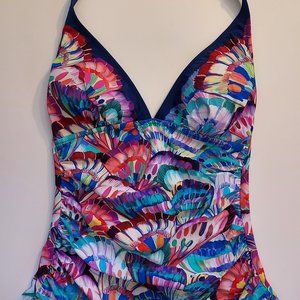 NWOT Madame Butterfly Halter Tankini Bathing Suit Top